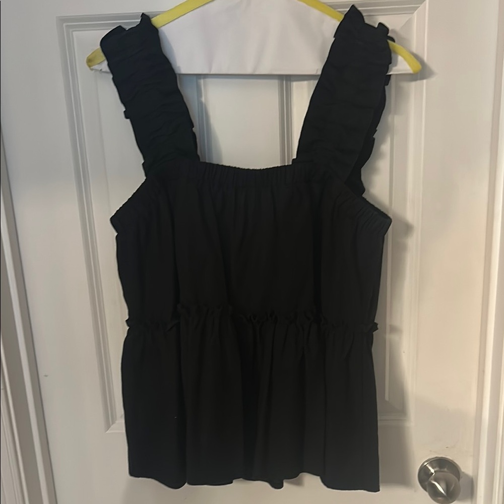 Black Ruffled Women's Top - Picture 7 of 7